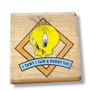 Rubber Stampede Tweety Bird Puddy Tat A719C Rubber Stamp